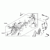 Схема узла: Передний тормозной суппорт (cbr250ra) для Honda CBR250