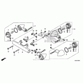 Схема узла: Поворотники (1) для Honda VT750 Shadow Aero