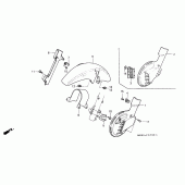 Схема вузла: Переднє крило / front disc cover для Honda NX650 Dominator