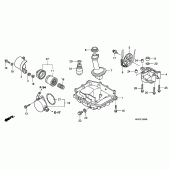 Схема вузла: Масляний насос & Піддон для Honda CBF1000