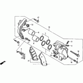 Схема вузла: Передній гальмівний супорт для Honda VT750 Shadow Deluxe