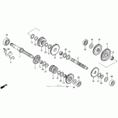 Схема узла: Vt1100c transmission 95-96 для Honda VT1100 Shadow