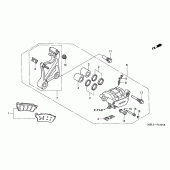 Схема узла: Задний тормозной суппорт (NT650V2/3/4/5) для Honda NT650 Deauville