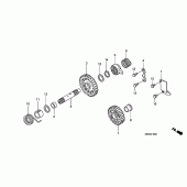 Схема узла: Привод кикстартера для Honda CRF450 CRF450R