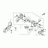 Схема вузла: Задній гальмівний супорт для Honda XR250