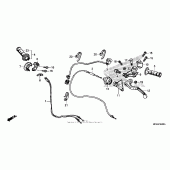 Схема вузла: Ручка керма & Пульт управління рульовой & Троси для Honda CRF450 CRF450R