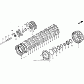 Схема узла: Сцепление для Honda GL1500 Valkyrie Interstate