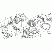 Схема вузла: Задній ліхтар (Стоп-сигнал) для Honda VT1100 Shadow ACE Tour