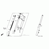 Схема вузла: Вилка передньої осі для Honda VT600 Shadow VLX