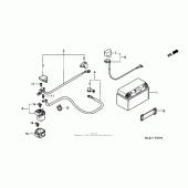 Схема вузла: Акумулятор для Honda CB900 919