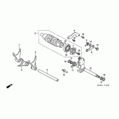 Схема вузла: Копірний вал & Вилки & Вал перемикання для Honda VFR800 VFR