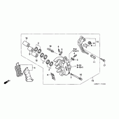 Схема узла: L. передний тормозной супорт для Honda NT700 Deauville