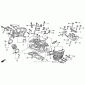 Схема вузла: Головка циліндра (rr.) Для Honda VT750 Shadow Deluxe