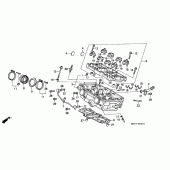 Схема вузла: Головка циліндра (REAR) для Honda VFR750F VFR750R (RC30)