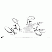 Схема вузла: Mirror + Knuckle Guard для Honda CRF250 CRF250RL Rally