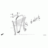 Схема узла: Цепь ГРМ & Натяжитель & Успокоитель для Honda CRF250 CRF250L