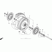 Схема узла: Передние колесо для Honda GL1500 Valkyrie Interstate