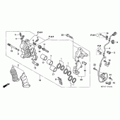Схема вузла: R. передній гальмівний супорт (CBF1000A / T / S) для Honda CBF1000