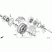 Схема вузла: Заднє колесо для Honda VT1300 Stateline