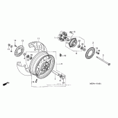Схема вузла: Заднє колесо (02- 05) для Honda RVT1000R RVT RC51