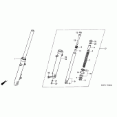 Схема узла: Вилка передней оси для Honda CBF250