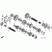 Схема вузла: Трансмісія для Honda VT750 Shadow ACE