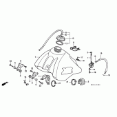 Схема вузла: Паливний бак (XR250RG / RH / RJ / RK / RL / RM) для Honda XR250