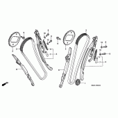 Схема вузла: Ланцюг ГРМ і Натяжитель і Успокоитель для Honda VT1100 Shadow ACE