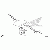 Схема вузла: Переднє крило (3) для Honda VT750 Shadow Phantom