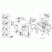 Схема узла: Топливный бак/топливный насос для Honda VT1100 Shadow