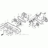 Схема узла: Front cover + timing belt для Honda GL1500 Valkyrie Interstate