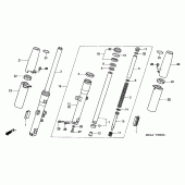 Схема вузла: Вилка передньої осі для Honda VTX1300