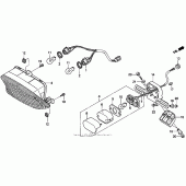 Схема узла: Задний фонарь (Стоп-сигнал) для Honda CBR1000 CBR1000F Hurricane
