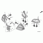 Схема узла: Задний фонарь (Стоп-сигнал) для Honda GL1800 Gold Wing