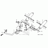 Схема вузла: Вихлопна система для Honda VTR1000 Superhawk
