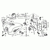Схема вузла: Паливний бак для Honda VT750 Shadow Deluxe