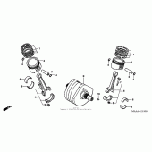 Схема узла: Коленчатый вал для Honda VT1100 Shadow Spirit