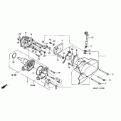 Схема вузла: Водяна помпа + left crankcase cover для Honda VF750 Magna