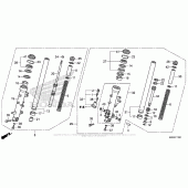 Схема узла: Вилка передней оси для Honda GL1800 Gold Wing F6B Bagger