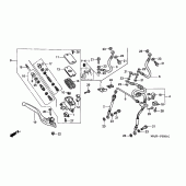 Схема узла: Передний тормозной цилиндр (ST1100A) для Honda ST1100 Pan-European