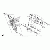 Схема вузла: Задній амортизатор для Honda XR650
