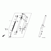 Схема вузла: Вилка передньої осі для Honda VT600 Shadow VLX