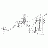 Схема вузла: Задній гальмівний циліндр (CBF1000) для Honda CBF1000