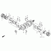 Схема узла: Коленчатый вал и Поршень для Honda GL1500 Gold Wing Special Edition