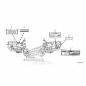 Схема узла: Caution label (2) для Honda VT750 Shadow RS
