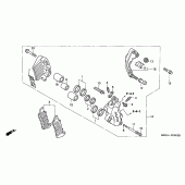 Схема вузла: L. передній гальмівний супорт (NT650V2 / 3/4/5) для Honda NT650 Deauville