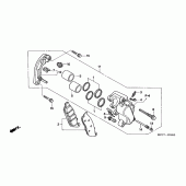 Схема вузла: Передній гальмівний супорт для Honda FMX650