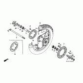Схема вузла: Заднє колесо (XR250RL / RM) для Honda XR250