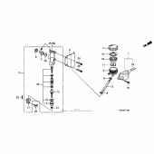 Схема вузла: Задній гальмівний циліндр для Honda VTX1300