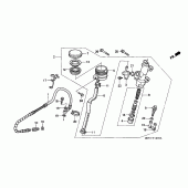 Схема вузла: Задній гальмівний циліндр для Honda VFR750F VFR750R (RC30)